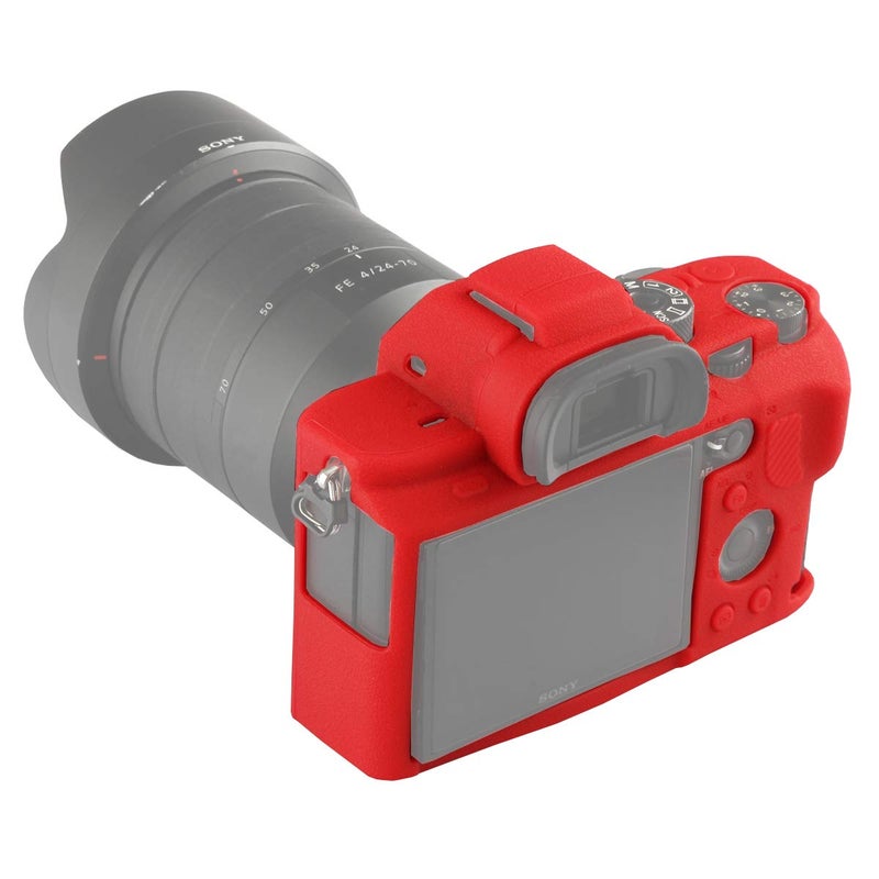 Easy Hood Camera Case for Sony Alpha A7II A7RII A7SII A7 II A7R II A7S II A7R2 ILCE-7RM2 ILCE-7M2 Soft Silicone Rubber Camera Protective Body Case Skin Camera Protector Cover (Red) - Image 5